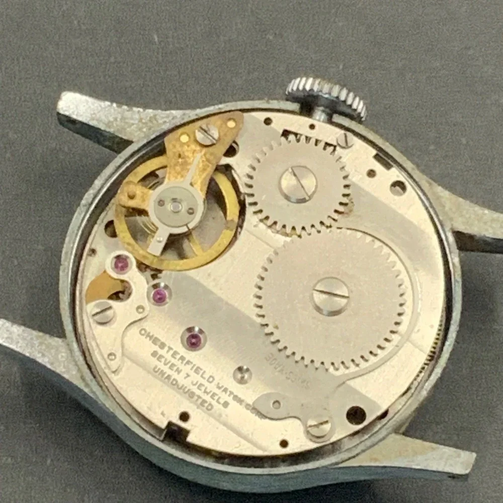 Vintage Cal-O-Date Swiss 7 Jewels Manual Wind Watch Head for Parts or Repair